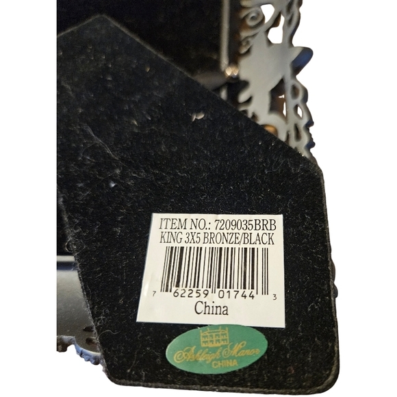 🦉Ashleigh Manor jeweled picture frame in black enamel with amber & blue crystal - Picture 4 of 8